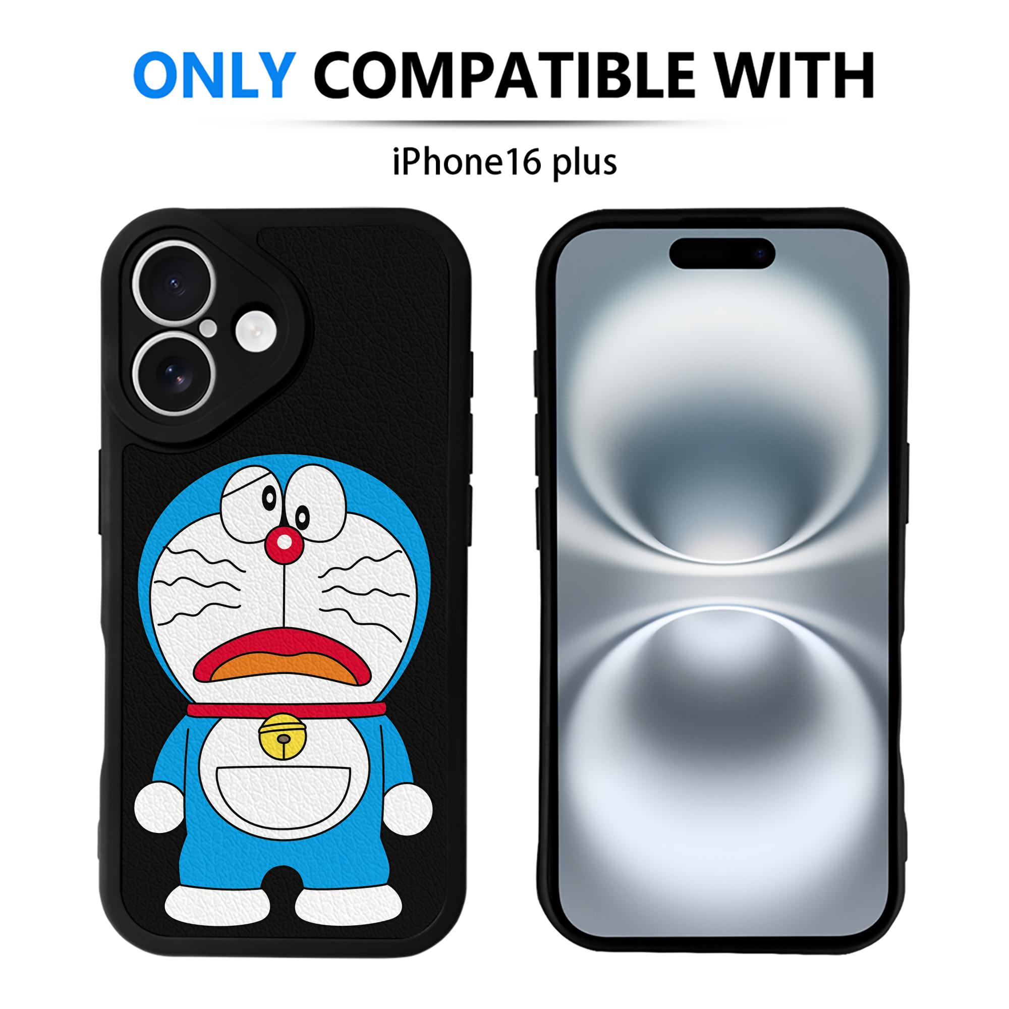（画像用） ドラえもん Doraemon 【iPhone 16シリーズ対応】シリコンスマホケース（レザー調） 材質：シリコン